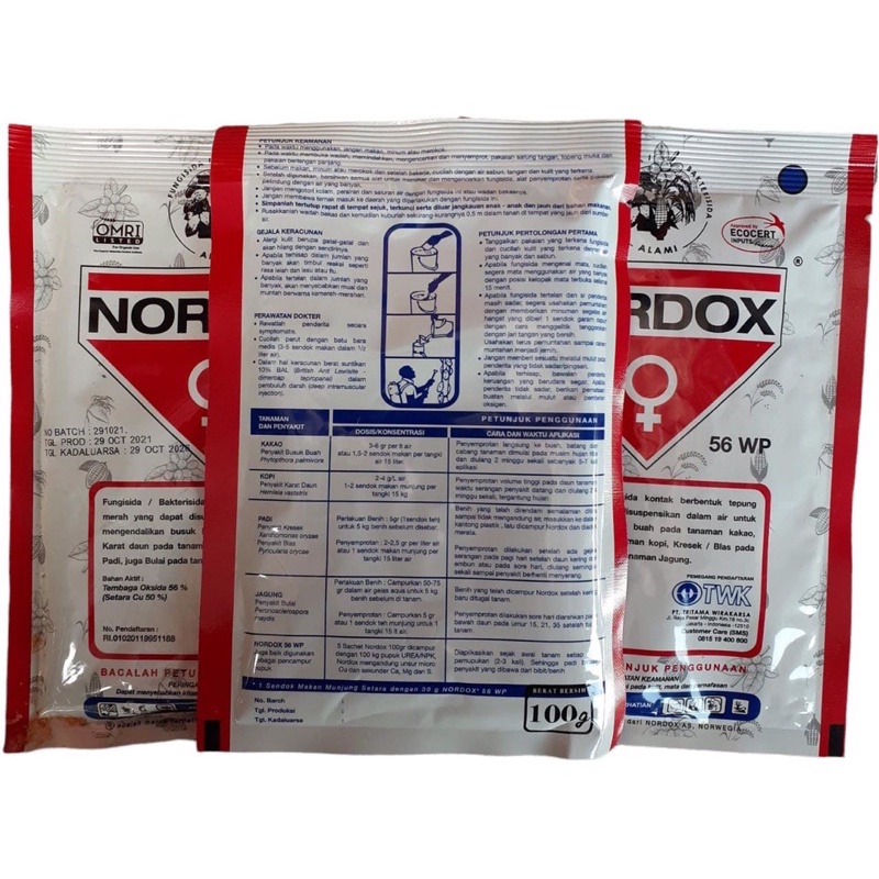 NORDOX 56 WP 100 GRAM FUNGISIDA BAKTERISIDA 100% Original