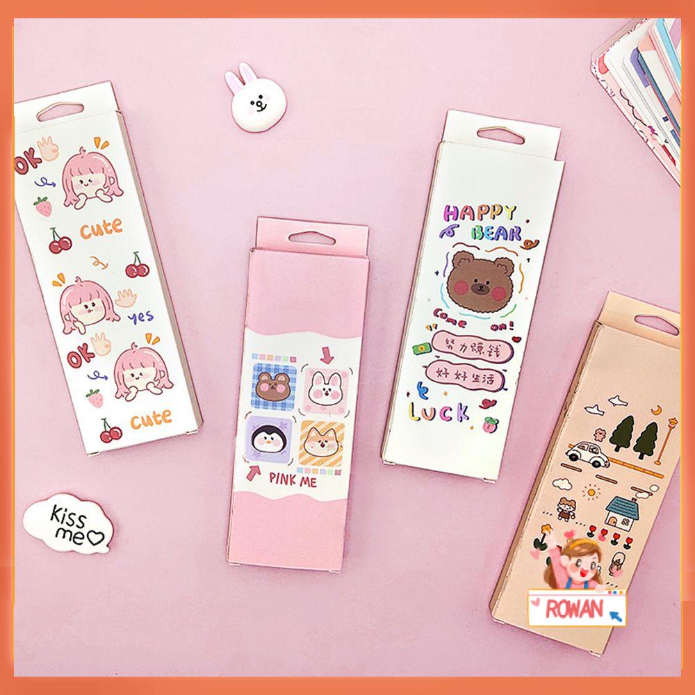 30pcs / Kotak Kertas Pembatas Buku Motif Beruang / Kelinci / Bunga Untuk Sekolah / Kantor