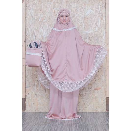 Mukena Dewasa Renda HANUM Jumbo Mukena Sutra Velvet By Nazwa