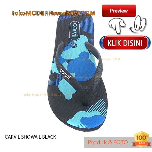 CARVIL SHOWA L BLACK sandal wanita sandal jepit flat flip flop