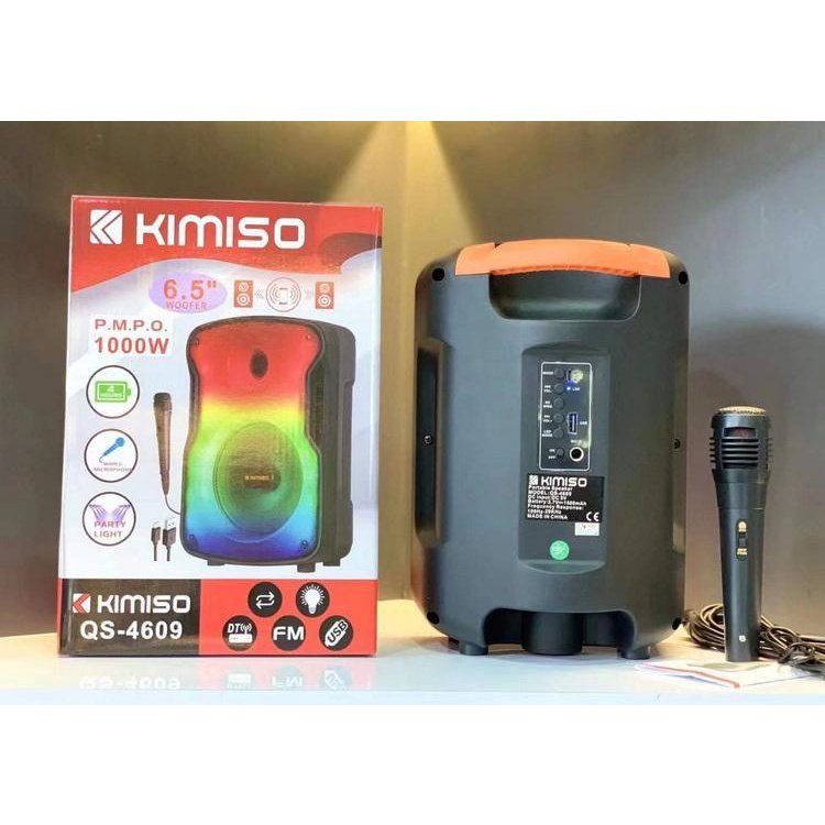 Speaker Bluetooth KIMISO QS-4609 RGB LED 6.5 Inch Plus Mic