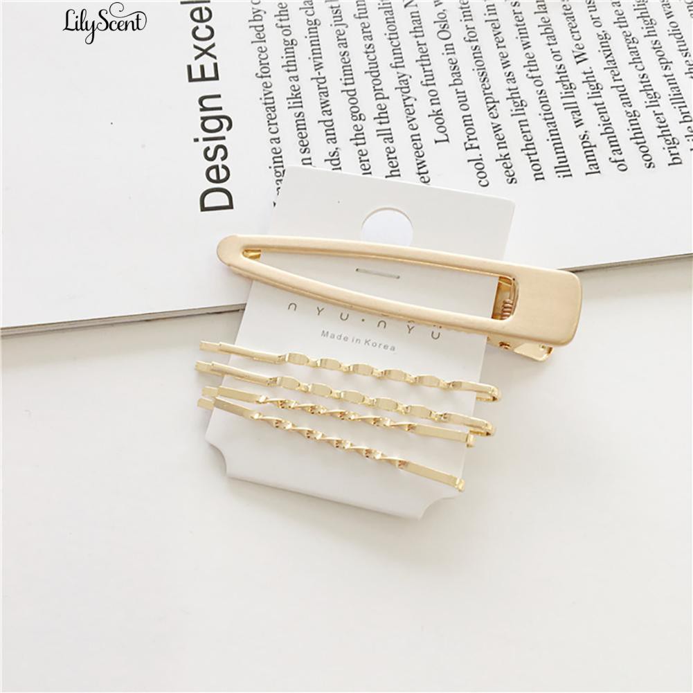 lilyscent 4Pcs/Set Sweet Pearl Metal Barrette Side Hairpin Hair Clip