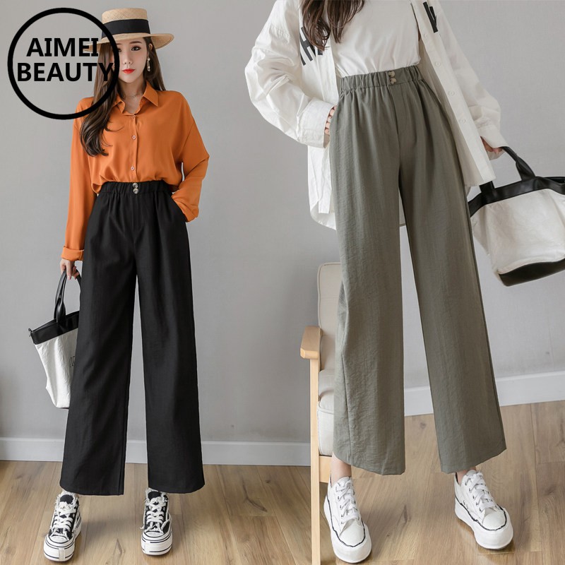 Celana Model High Waist Longgar Bahan Linen Tipis Untuk Celana Model High Waist Longgar Bahan Linen Tipis Untuk