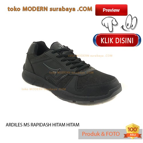 ARDILES MS RAPIDASH BLACK BLACK sepatu sekolah kets casual sneakers