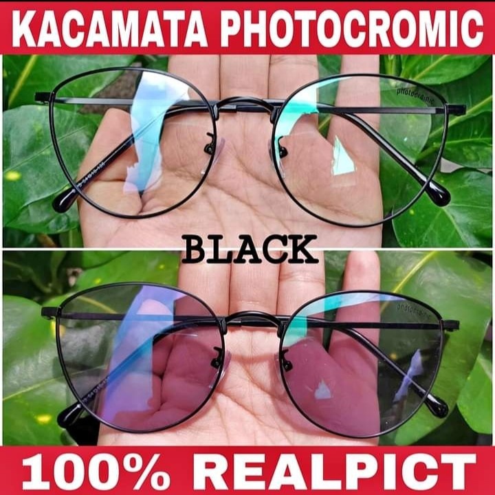 KACAMATA PHOTOCROMIC BLUERAY ANTI - RADIASI FRAME OPTIK REALPICT BENTUK CAT EYE CEWEK COWOK UNISEX VIRAL - SPRING STYLE