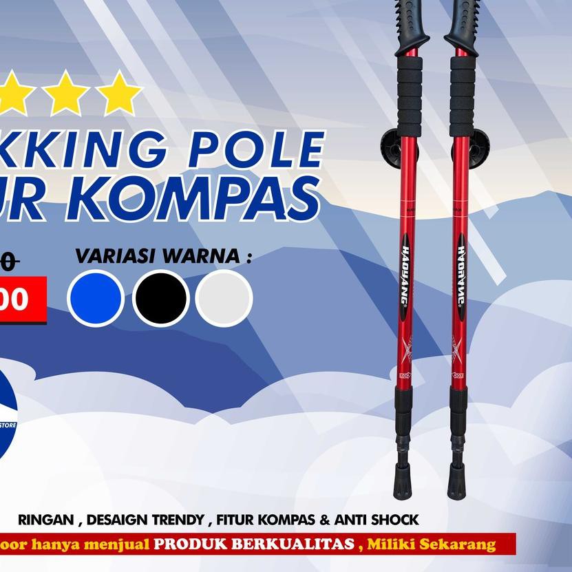 ♞ TONGKAT PENDAKI MENDAKI GUNUNG TRACKING TREKKING TRACKPOLE TREKING POOL POL POLE GAGANG LURUS HIKI