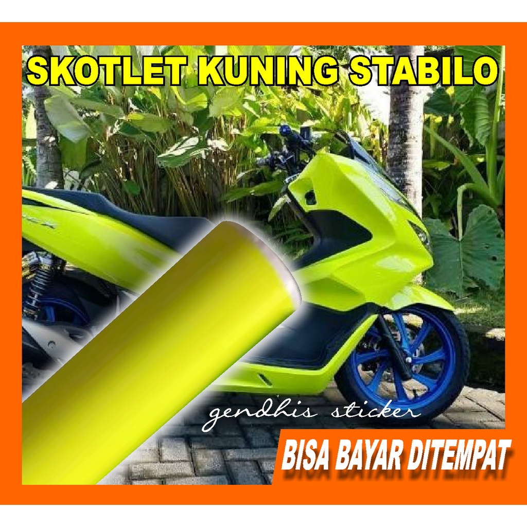 Skotlet Stiker Kuning Stabilo / Skotlet pcx Stabilo Kuning Lemon/Skotlet Vario kuning lemon