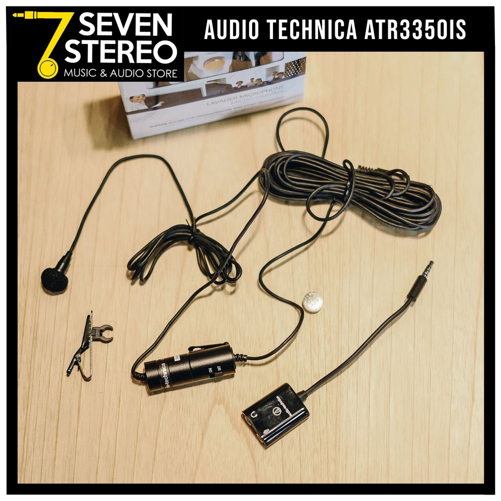 Audio Technica ATR3350is Omnidirectional Condenser Lavalier Microphone For Smartphones