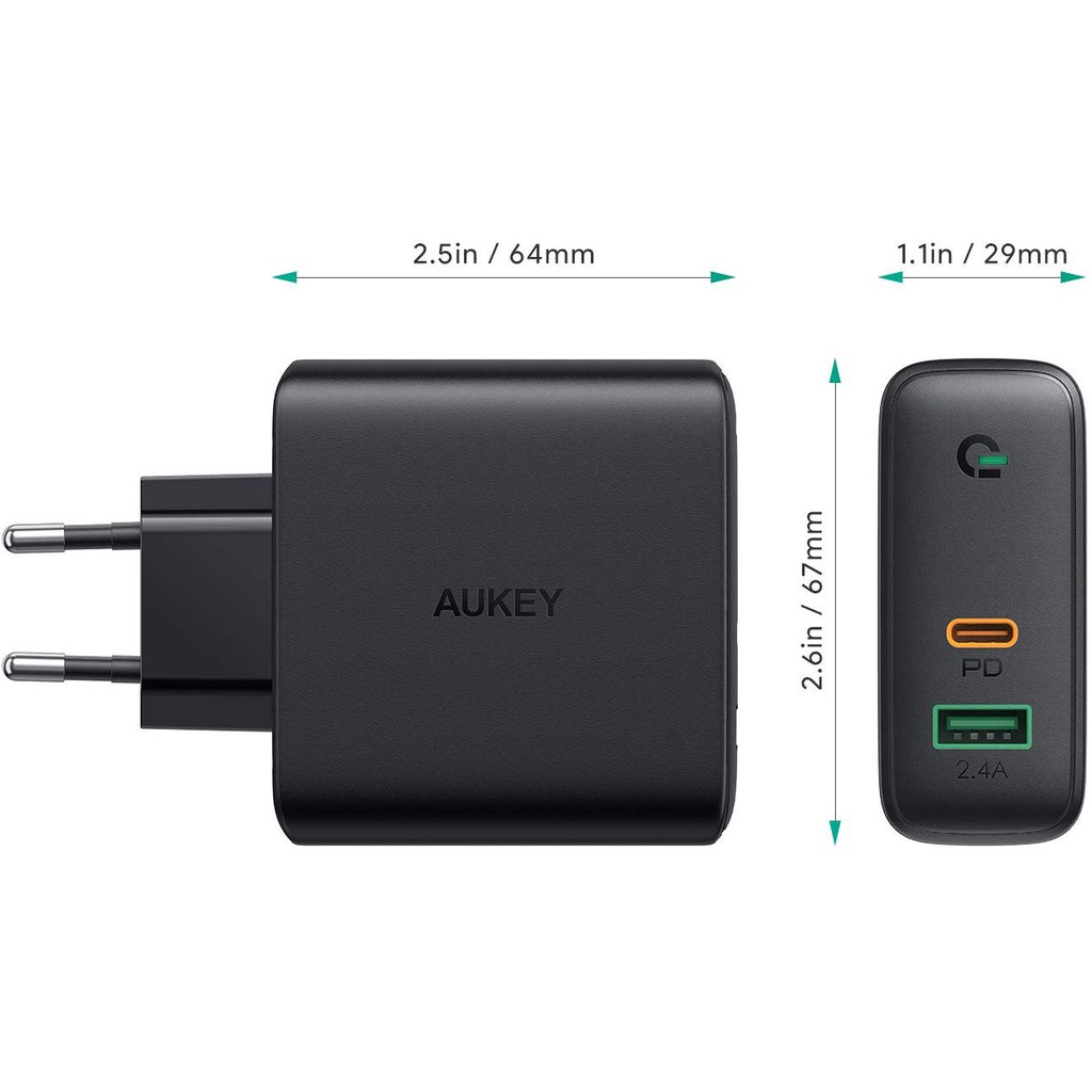 Aukey Adapter Charger PA-D3 Original - Garansi Resmi