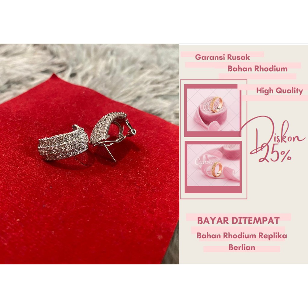 Anting Wanita Anting Jepit Wanita Anting Titanium Anting titanium silver jepit