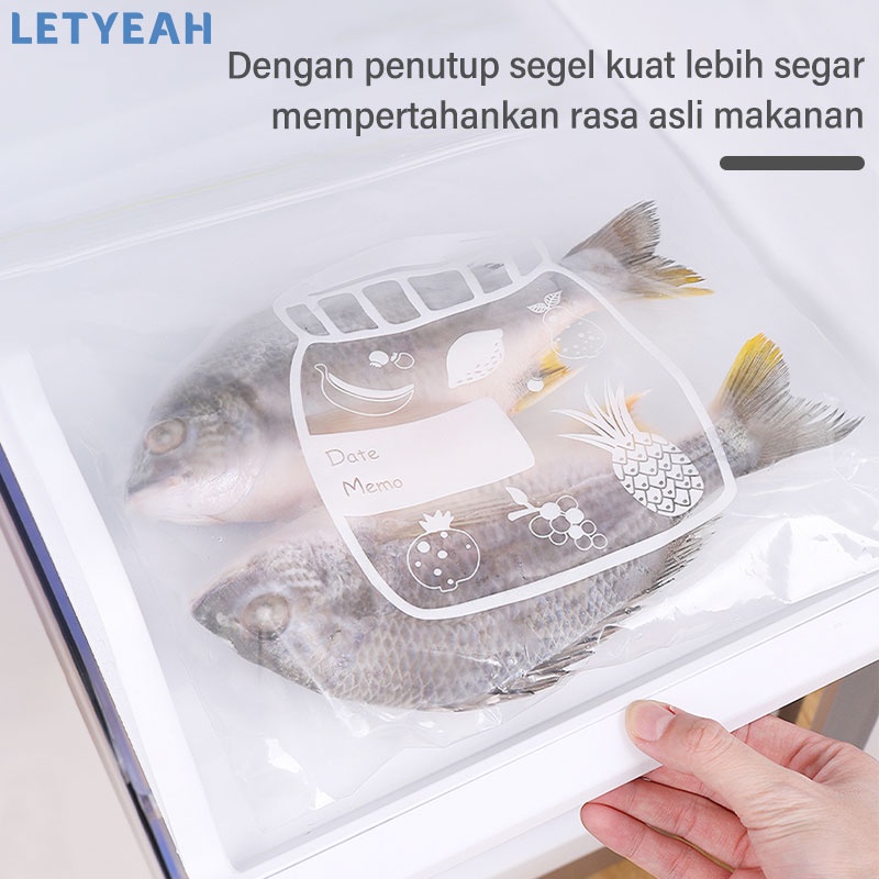 letyeah Plastik ziplock kantong reusable/slider bag untuk penyimpan makanan/kulkas fresh bag