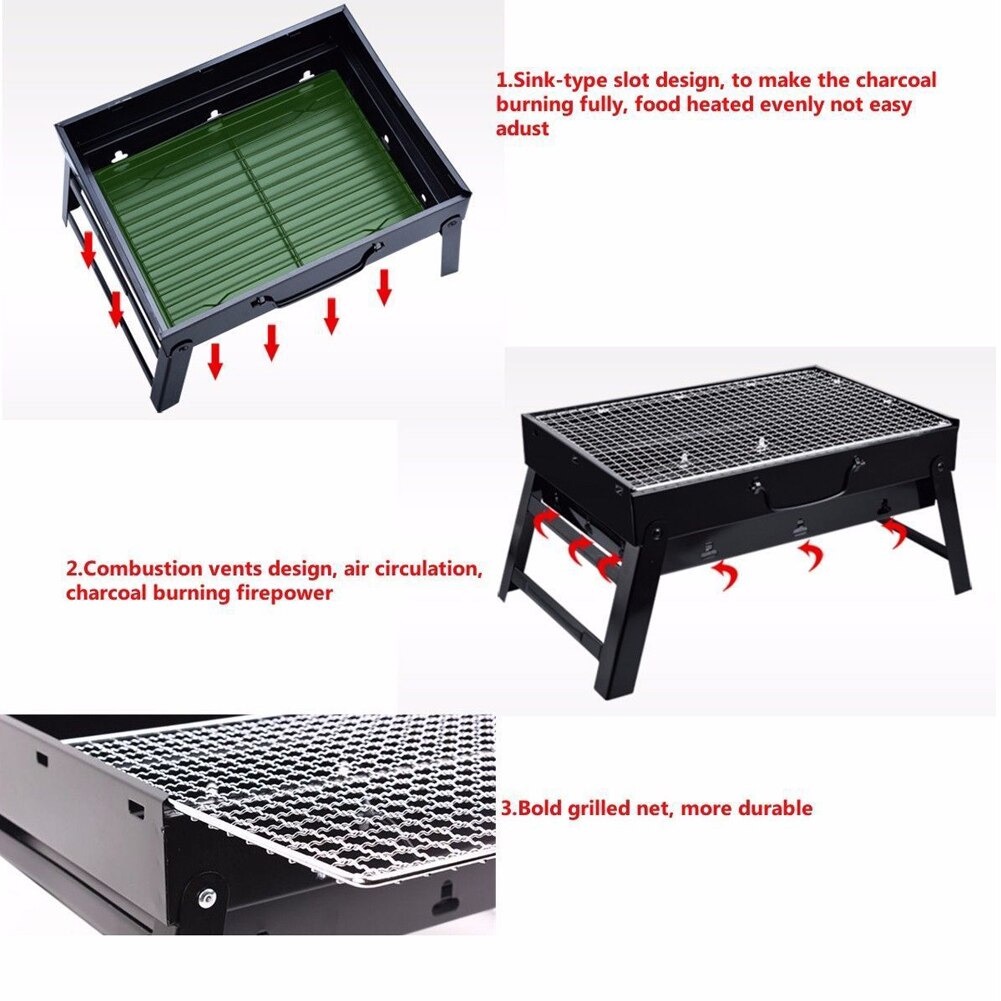 BABALE Alat Panggang Arang BBQ Outdoor Desktop Grill Stove Foldable