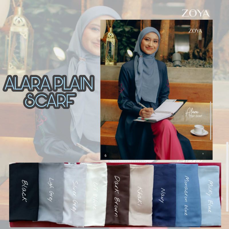 Zoya kerudung segi empat polos dari Alara plain scarf