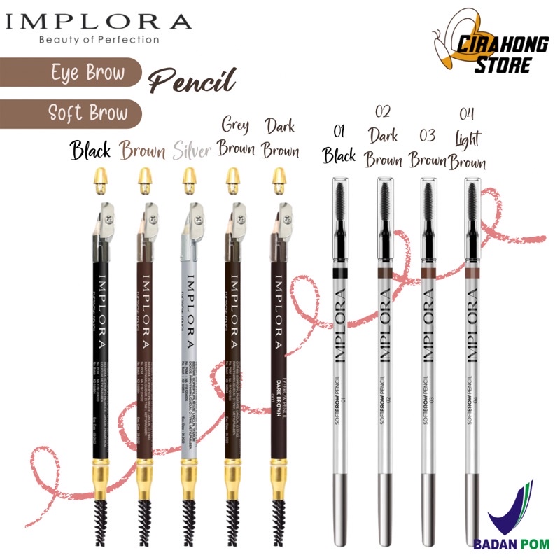 IMPLORA Pensil Alis / Eye Brow Pencil Implora / New Soft Brow Implora