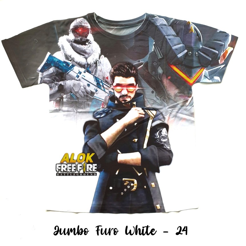 Kaos Anak Karakter Jumbo Free Fire Alok Hayato size 16 18 20