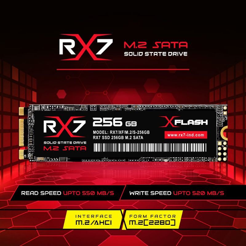 SSD M2 SATA / M.2 SATA / M2SATA 256GB RX7 RESMI (GARANSI 3 TAHUN)