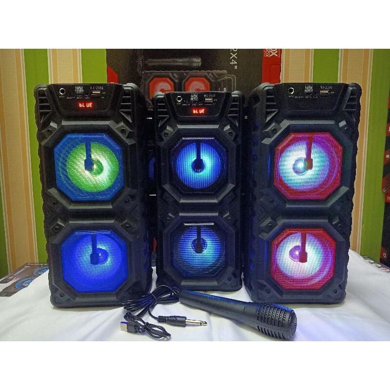 SPEAKER KARAOKE SPEAKER BLUETOOTH NX-2S91 Free Microphone  Speaker Superbass Extrabass