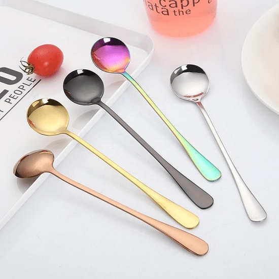 Spoon Stainless Steel Big Round SILVER 16 CM - Sendok Bulat Es Cream Sendok Dessert