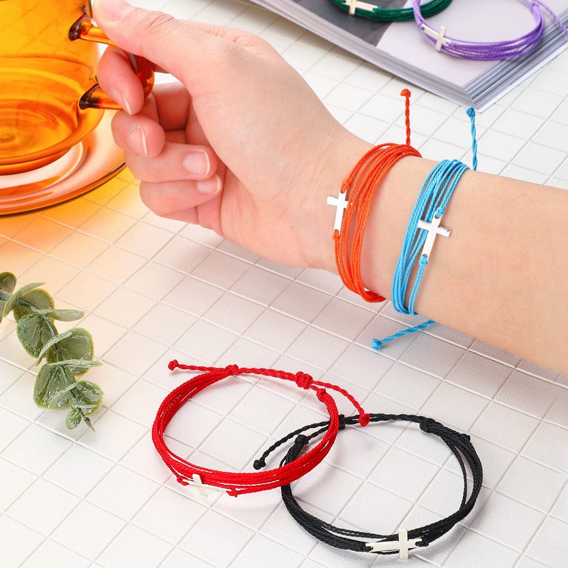 Gelang Tangan Anyaman Adjustable Bahan Titanium Steel Gaya Korea Untuk Pria / Wanita