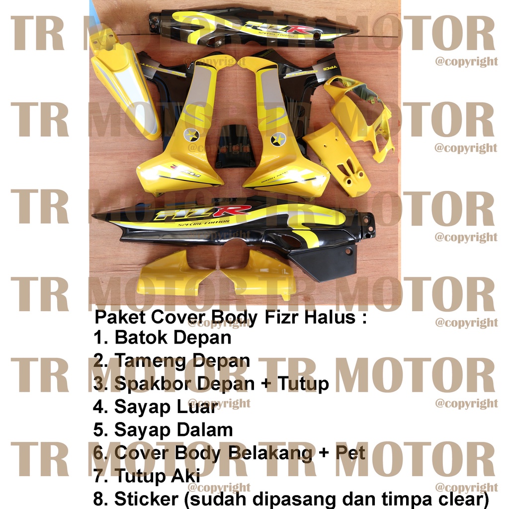 Cover Body Fizr F1zr Caltex Kuning Hitam Full Set Halus Cover Bodi Yamaha Fiz r