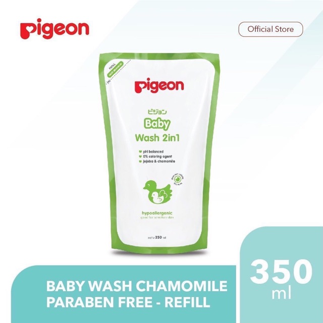 PIGEON BABY WASH 2IN1 350ML REFILL  (ECER &amp; BUY 2 get 1) KEMASAN REFILL 350ML.