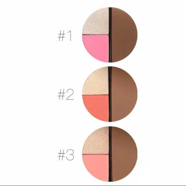 Focallure 3 Face Colours Highlighter Contour Blush / FA20