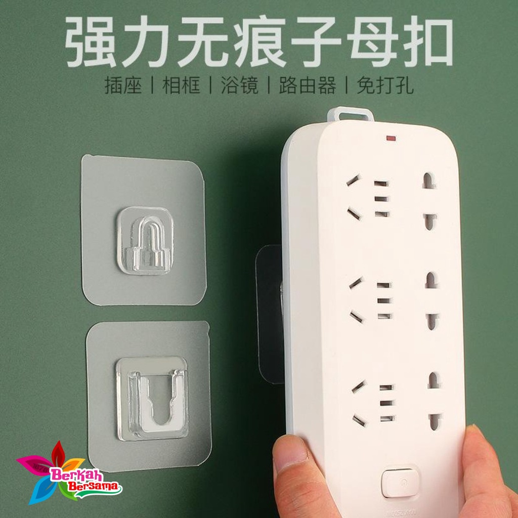 RT06 GANTUNGAN HANGER HOOK TEMPEL SOCKET TRANSPARAN 1 SET PLUS MINUS DOUBLE TAPE SERBAGUNA BB5832