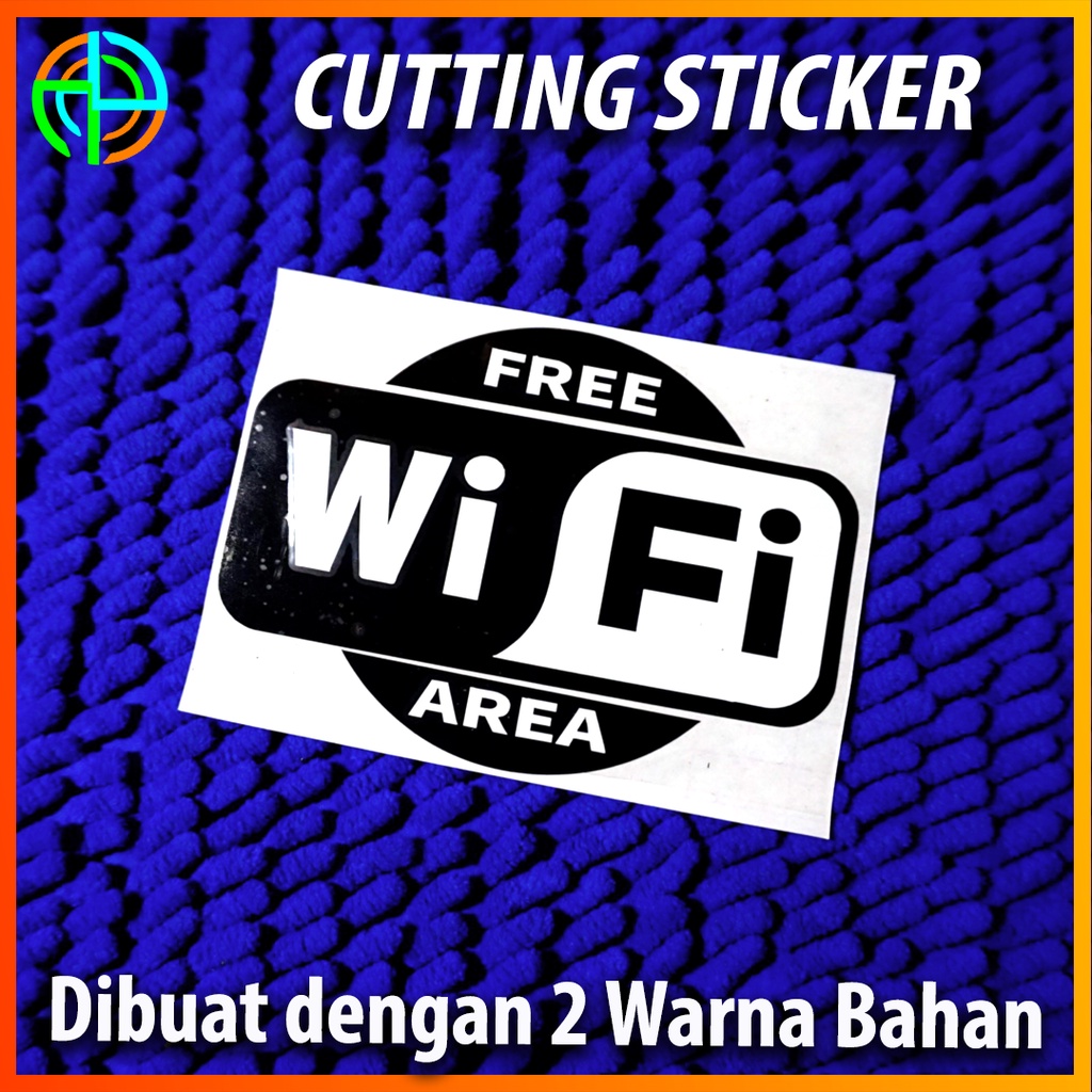 (13 x 9 CM) Sticker Cutting Free WIFI AREA 2 Layer Premium Tidak Luntur | Stiker Etalase Setiker Kaca Stiker Toko