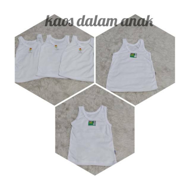 Kaos dalam/singlet bayi dan anak.perempuan  umur  0-5 tahun