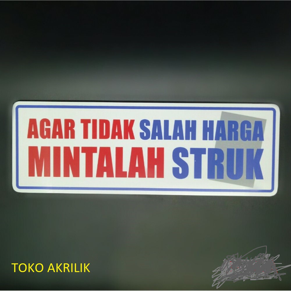 

Sign Mintalah Struk 290 x 100 mm / Papan acrylic #bisagojek