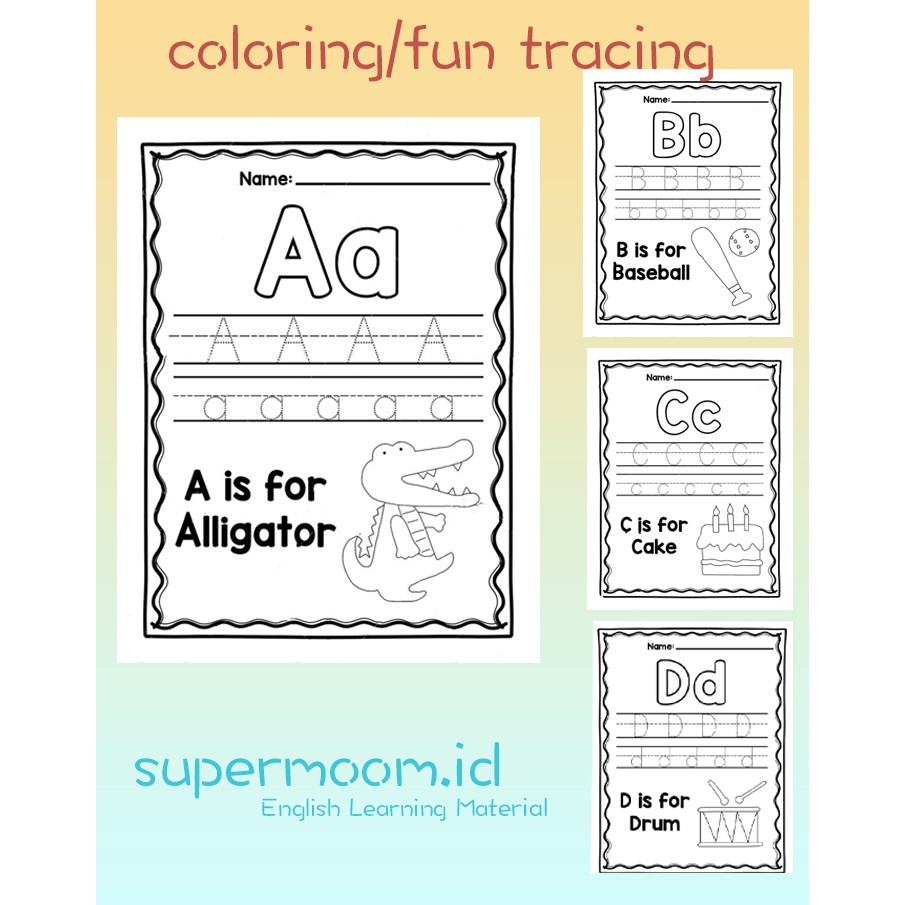 

Latihan Tracing Untuk Anak Kecil/Latihan Penulisan Alfabet 26pcs/Set