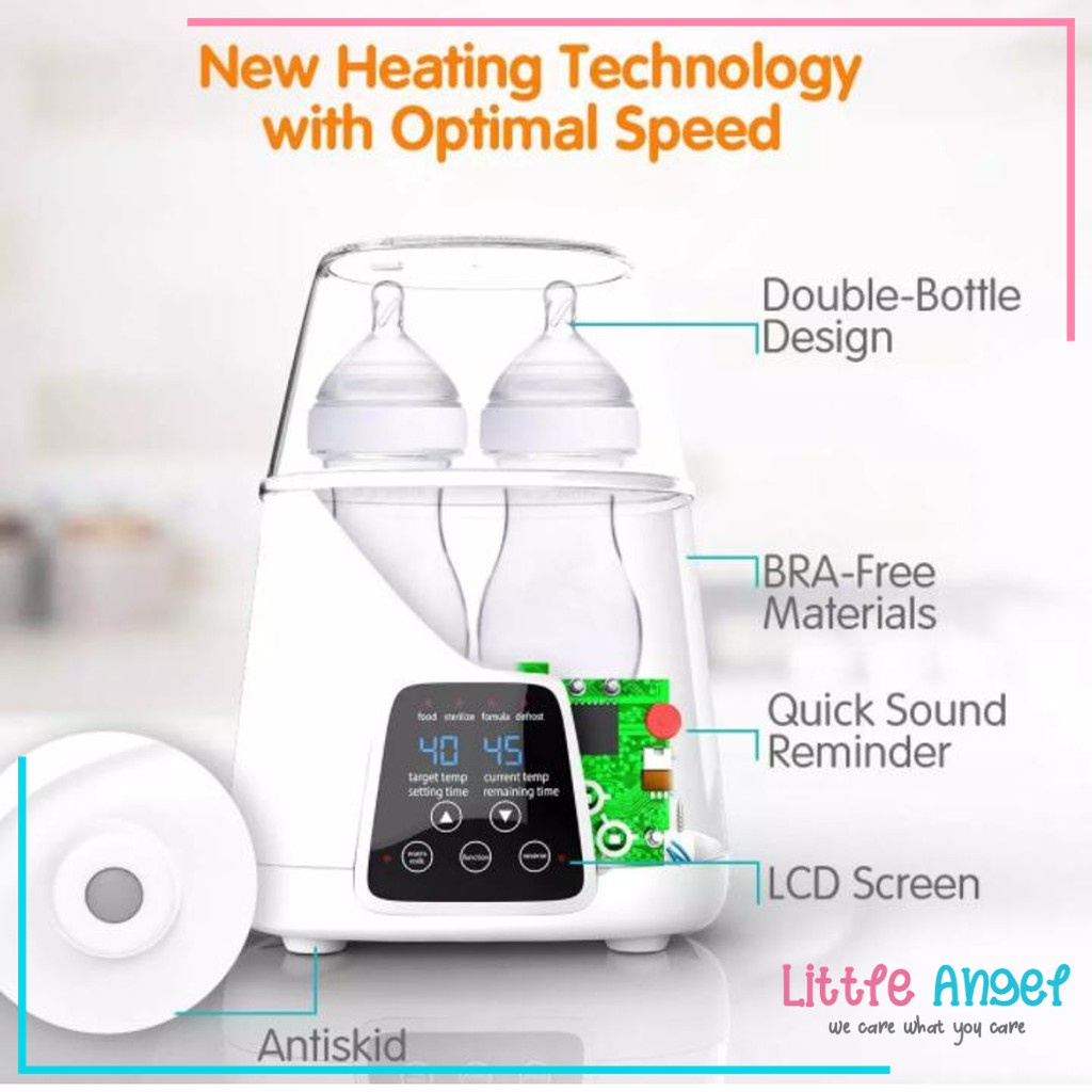 Botol Steril Multifungsi Penghangat Botol Susu Bayi LCD Display Remote Baby Bottle Sterilizer Warmer