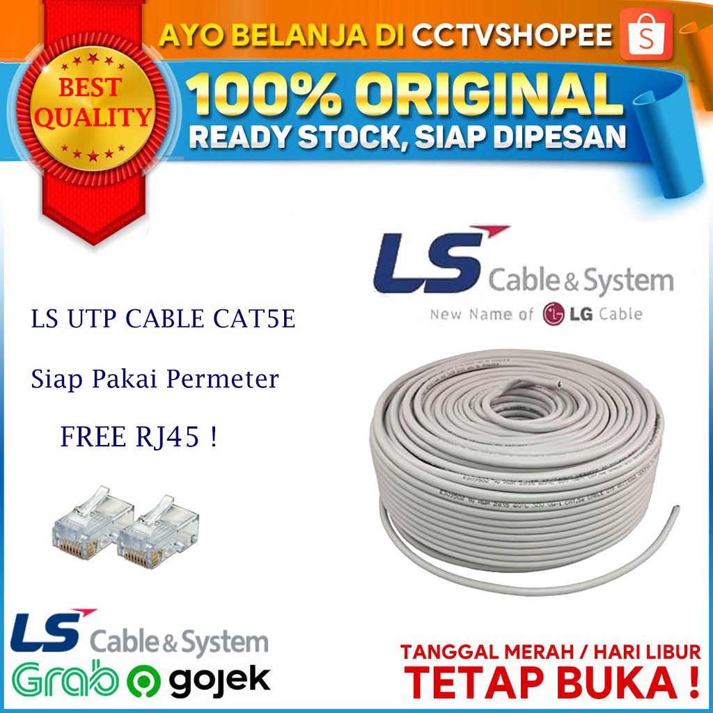 LS Cable CAT5E Gratis Connector RJ45 / kabel lan siap pakai permeter