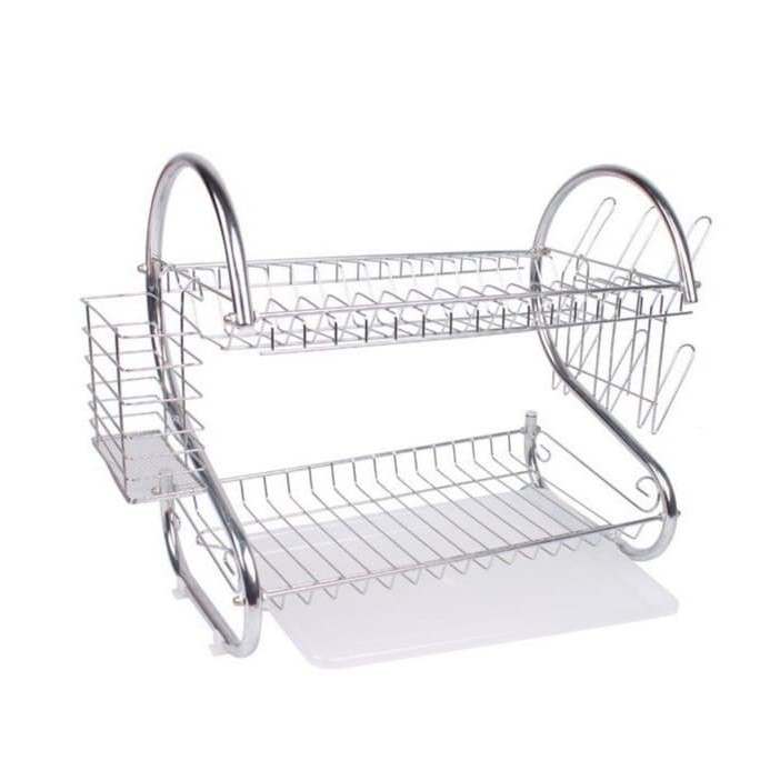 Rak Piring 2 Tingkat / Susun 2-Layer Dish Drainer Chrome High Quality