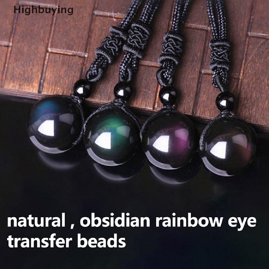 Perhiasan Kalung Manik-Manik Batu Obsidian Mata Hujan Untuk Hadiah Glory