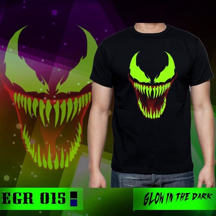 Baju Kaos Superhero Venom Glow In The Dark Import Big Size Jumbo XL-XXXL Rhymes Import