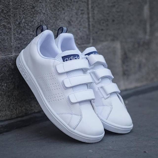 ADIDAS NEO ADVANTAGE CLEAN VELCRO WHITE NAVY BNWB