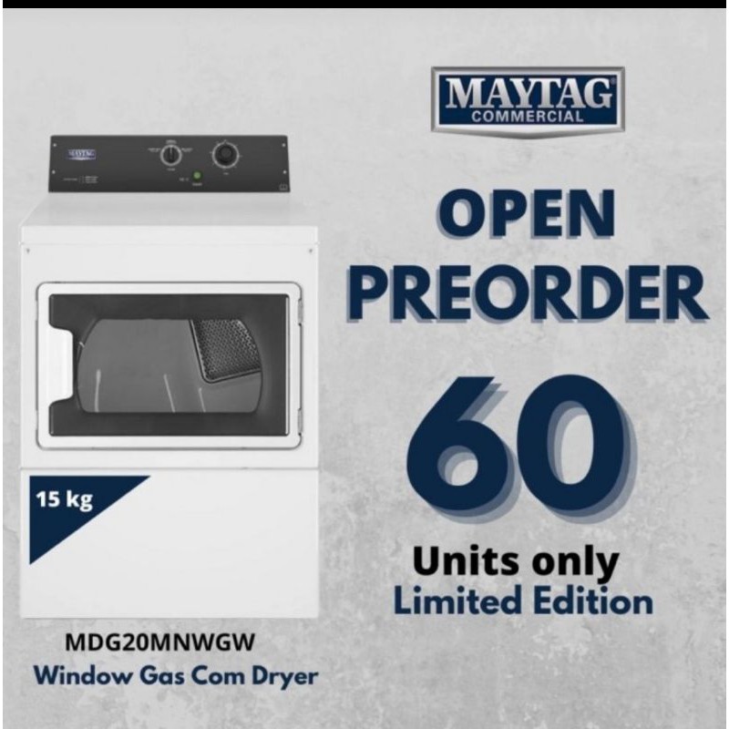 Mesin Pengering Pakaian Maytag MDG20MNWGW Pintu Kaca 15kg - Laundry