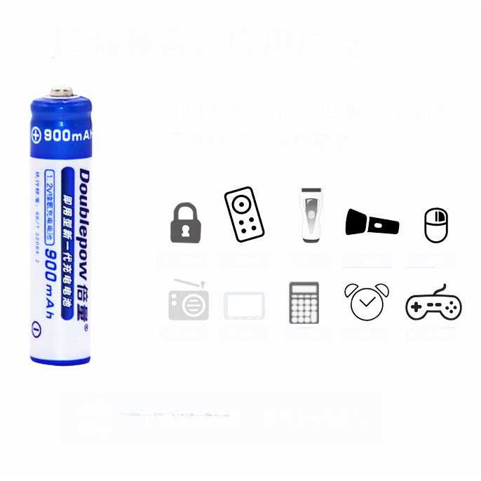 DOUBLEPOW Batu Baterai AAA Rechargeable NiMH 900mAh 2 PCS