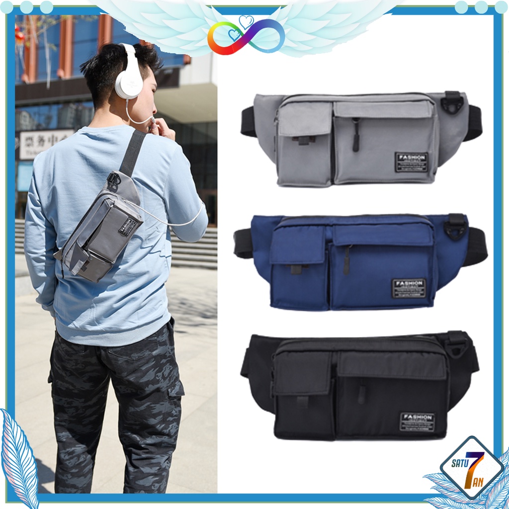 Satu7an T183 TAS PINGGANG PRIA WANITA WAISTBAG WATERPROOF TAS SELEMPANG PINGGANG MURAH COD JAKARTA