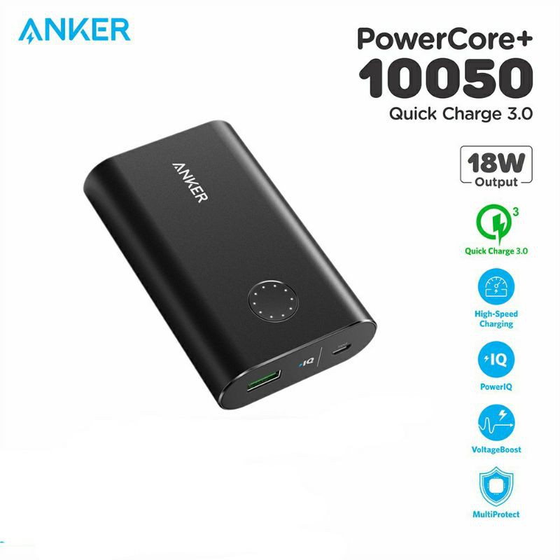 PowerBank Anker PowerCore+ 10050mAh Quick Charge 3.0 Black - A1311