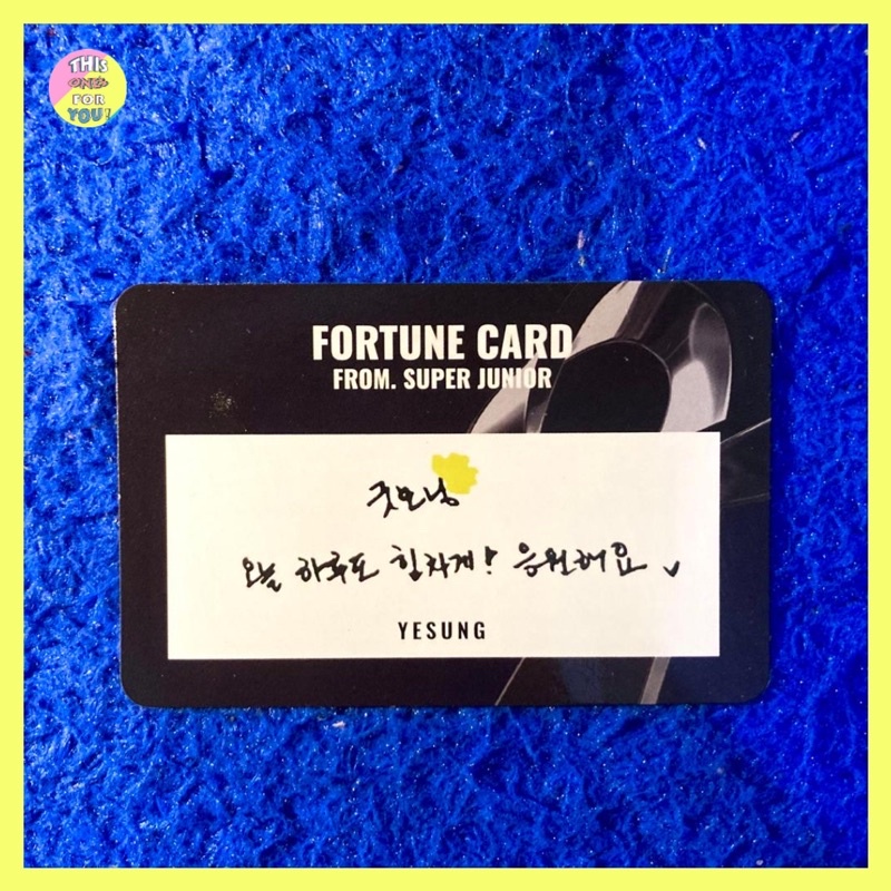 [READY] YESUNG SUPER JUNIOR OFFICIAL Fortune Scratch Message Card PC Super Show 9 SS9 MD