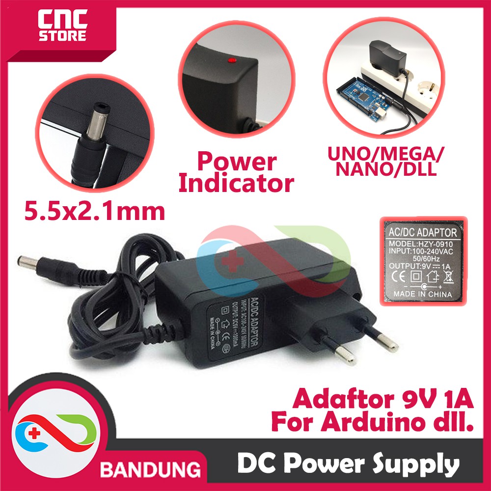 ADAPTOR 9V 1A DC POWER SUPPLY FOR ARDUINO UNO NANO MEGA