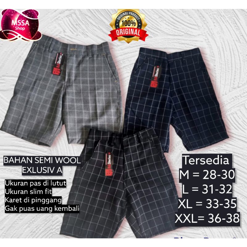 Celana pendek tartan pria Model Kotak bahan tebal model kekinian 2022 bahan tebal