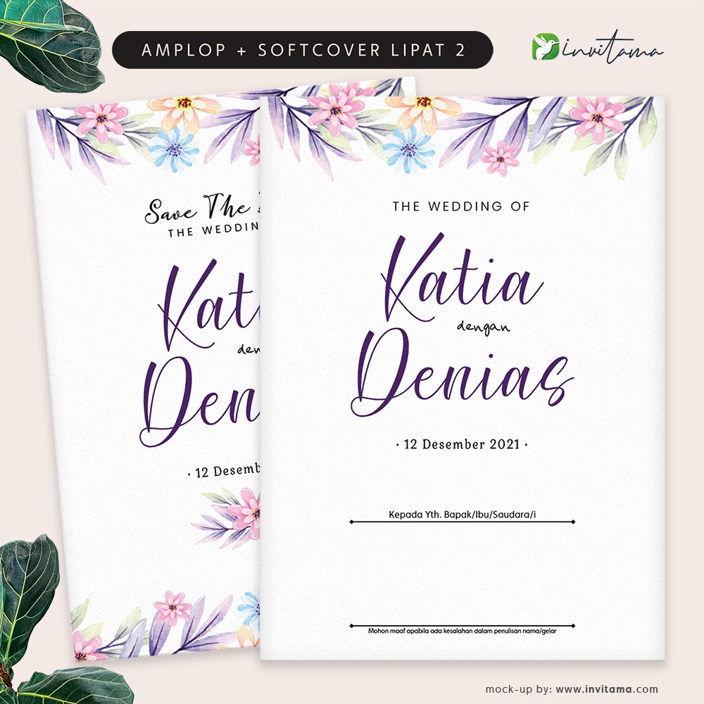  Undangan  Pernikahan  Amplop Softcover Lipat 2 Bagus  Unik  