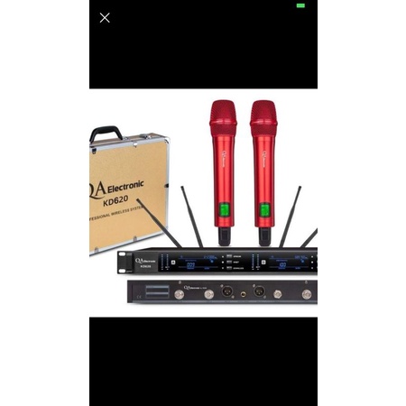 mic wireless qa elektronik kd620 merah hitam gold original