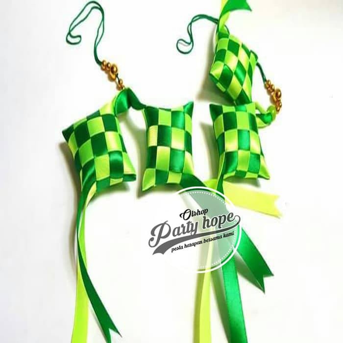 

ketupat pita satin lebaran / hiasan parcel / aksesoris idul fitri / hiasan idul fitri