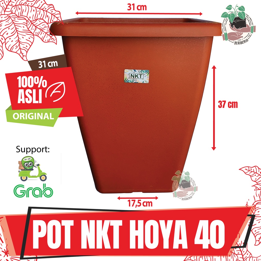 Jual Pot Bunga Tanaman Hias Kotak Tinggi Pot Hoya Nkt Panjang Merah