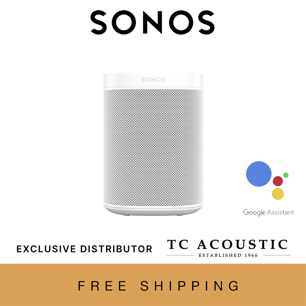 Sonos One (Gen 2) White - Voice Controlled Smart Speaker | Google Assistant & Amazon Alexa Built-in