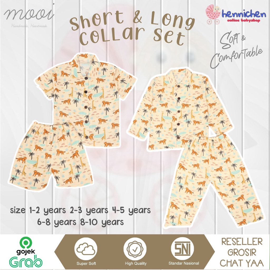 PROMO 7.7 PROMO BAJU LEBARAN MURAH MOOI LONG COLLAR SET SETELAN BAJU PENDEK / BAJU PANJANG PIYAMA KERAH ANAK BAJU ANAK 1-10 TAHUN